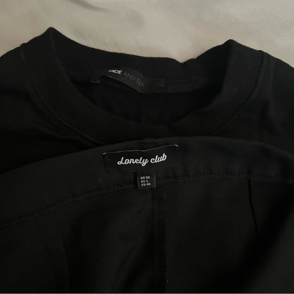 mixxmix black baby tee and garter skirt set size small - Picture 6 of 8